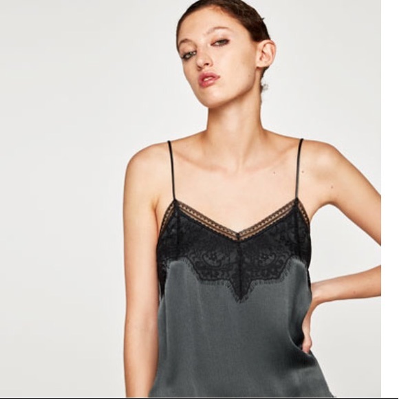 Zara Tops | Zara Lace Trim Camisole | Poshmark